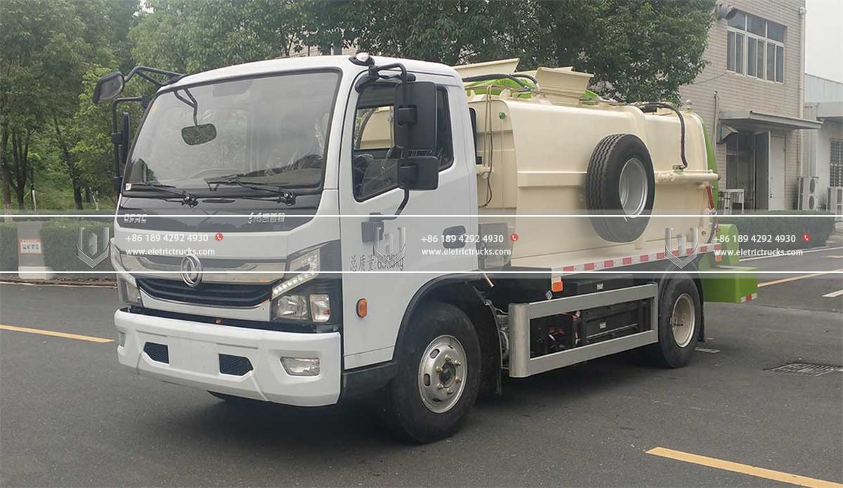 9 Ton Pure Cuina Elèctrica Residus del camió d'escombraries a l'esquerra 9 Ton Pure Electric Kitchen Waste Garbage Truck Head Left
