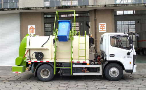 9 Ton Pure Electric Kitchen Waste Garbage Truck Working Test