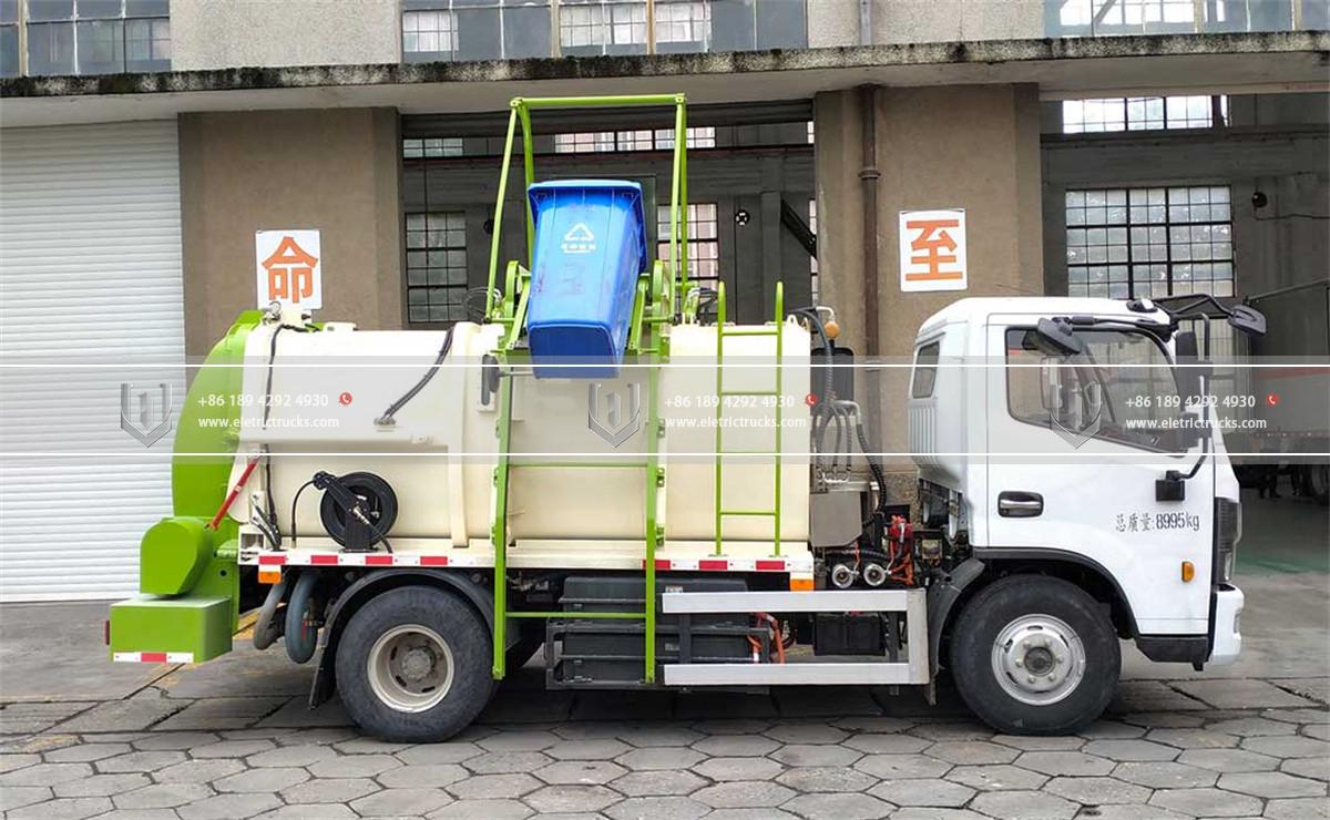 9 Ton Pure Electric Kitchen Waste Garbage Truck Working Test